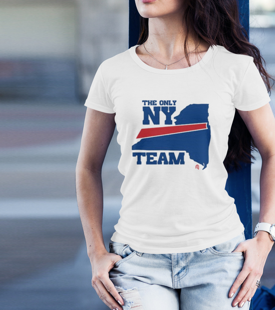 The Only NY Team New York State Silhouette Red Stripe T-Shirt