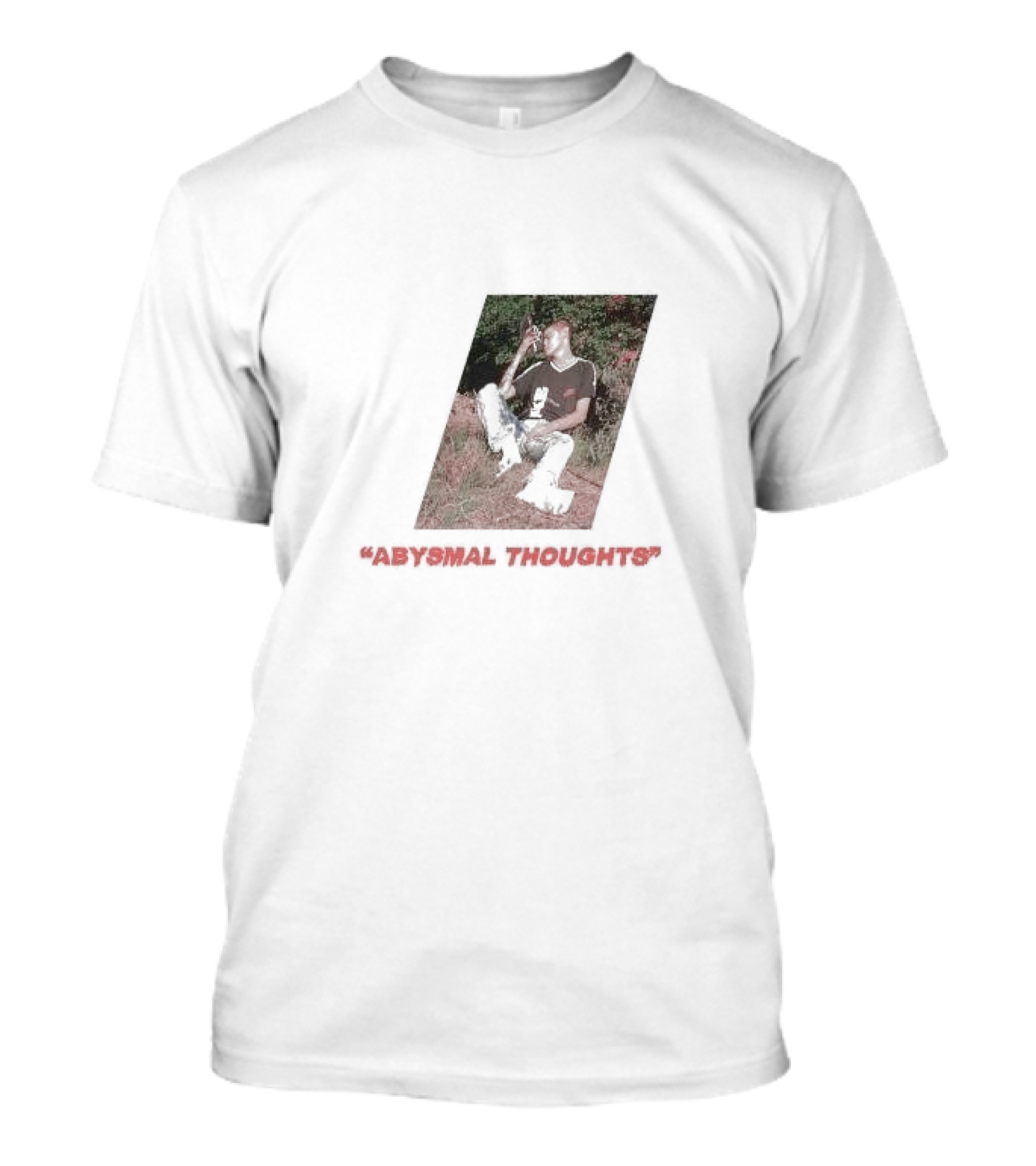 Abysmal Thoughts The Drums Album Art With Seated Figure And Nature Background T-Shirt