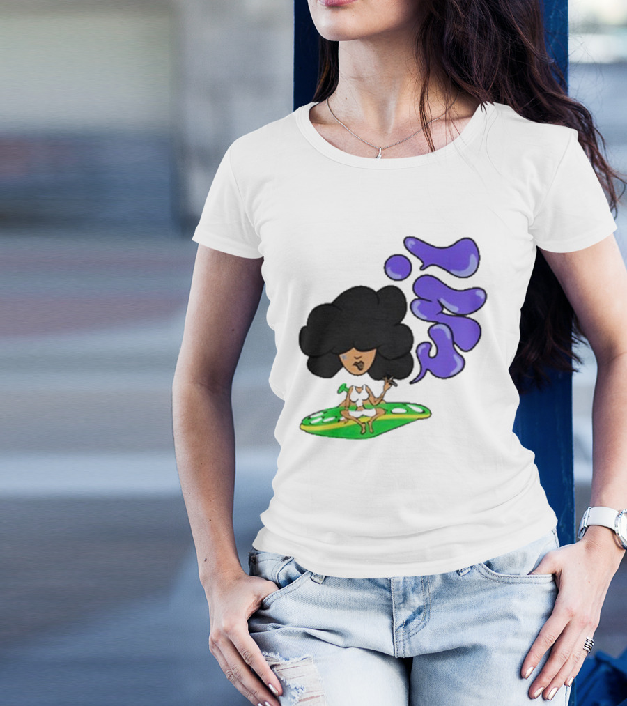 Whoisumi Umi Ufo Smoking Afro Character T-Shirt