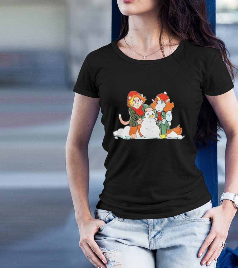 Furry Grumps Building Snowman Winter T-Shirt
