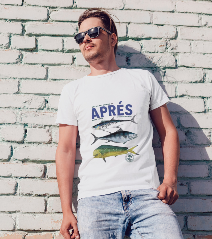 Boiling Pot Brewing Co Après Noosa Heads Offshore Fishing Fish T-Shirt