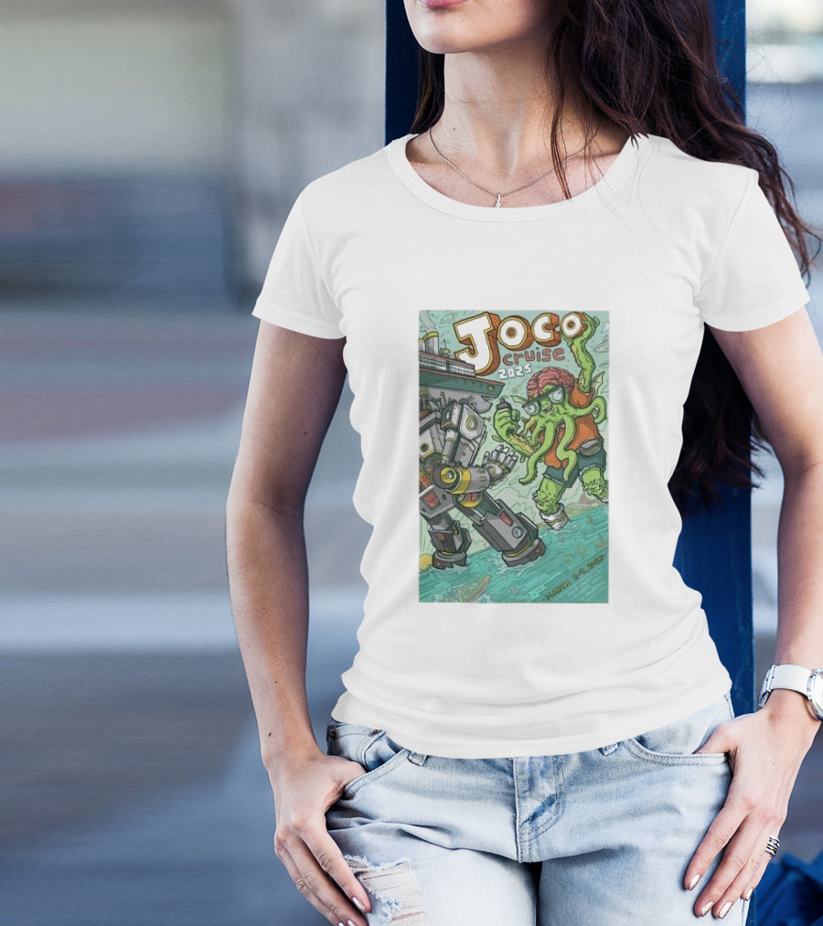 Joco Cruise 2025 Fort Lauderdale Robot Vs. Tentacle Monster March 2-9 T-Shirt