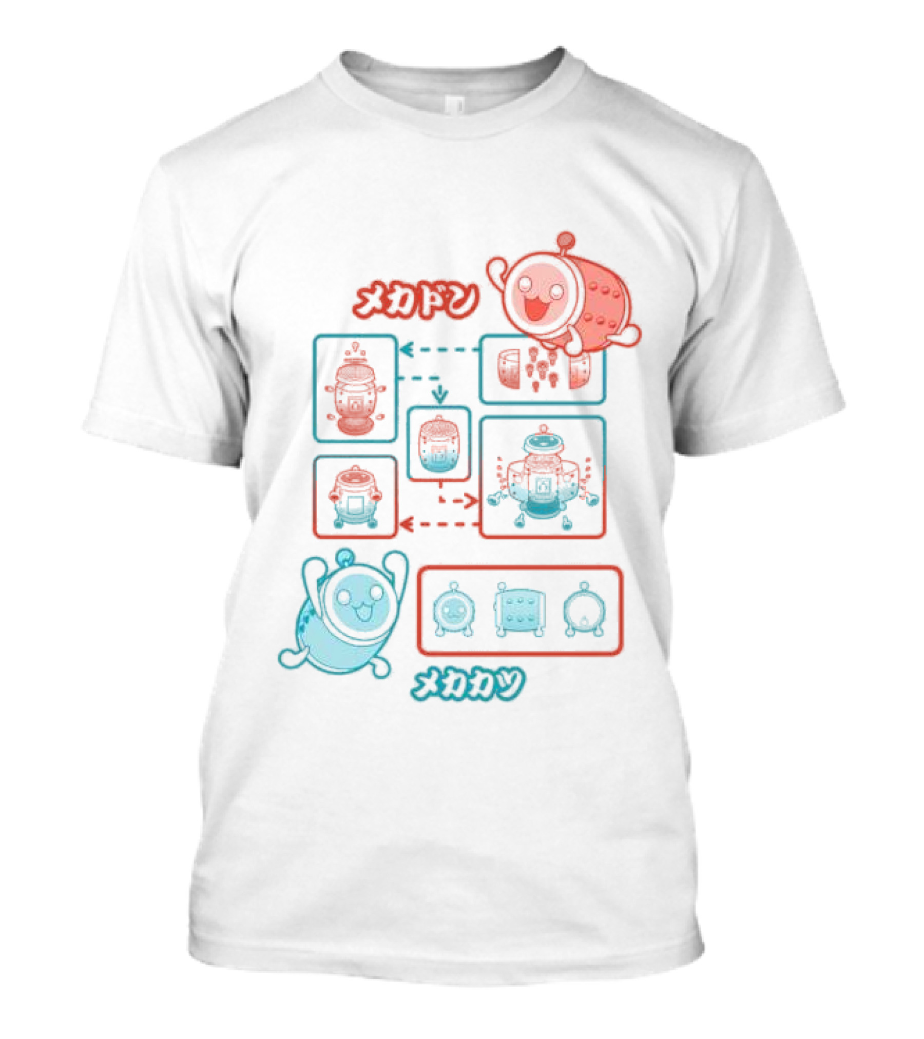 Mecha Don Mecha Katsu Taiko No Tatsujin Evolution Diagram T-Shirt