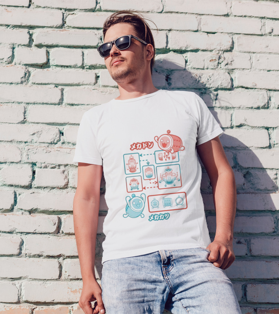 Mecha Don Mecha Katsu Taiko No Tatsujin Evolution Diagram T-Shirt