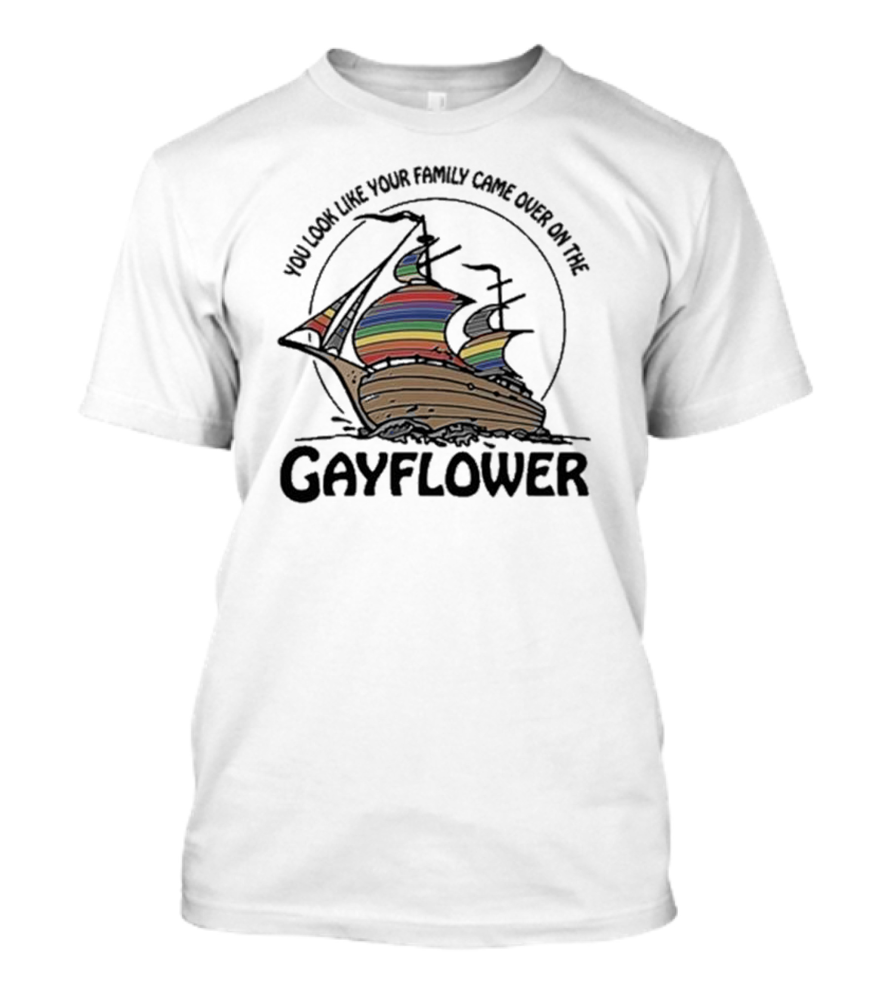 You Look Like Your Family Came Over On The Rainbow Gayflower Ship T-Shirt