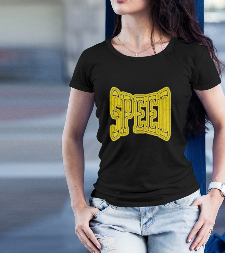 Ishowspeed Speed Gold Text Logo Bold Typography T-Shirt