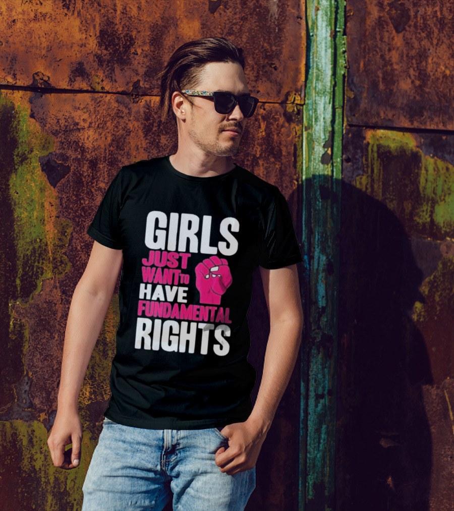 Cyndi Lauper Girls Just Want To Have Fundamental Rights Raised Fist Empowerment T-Shirt