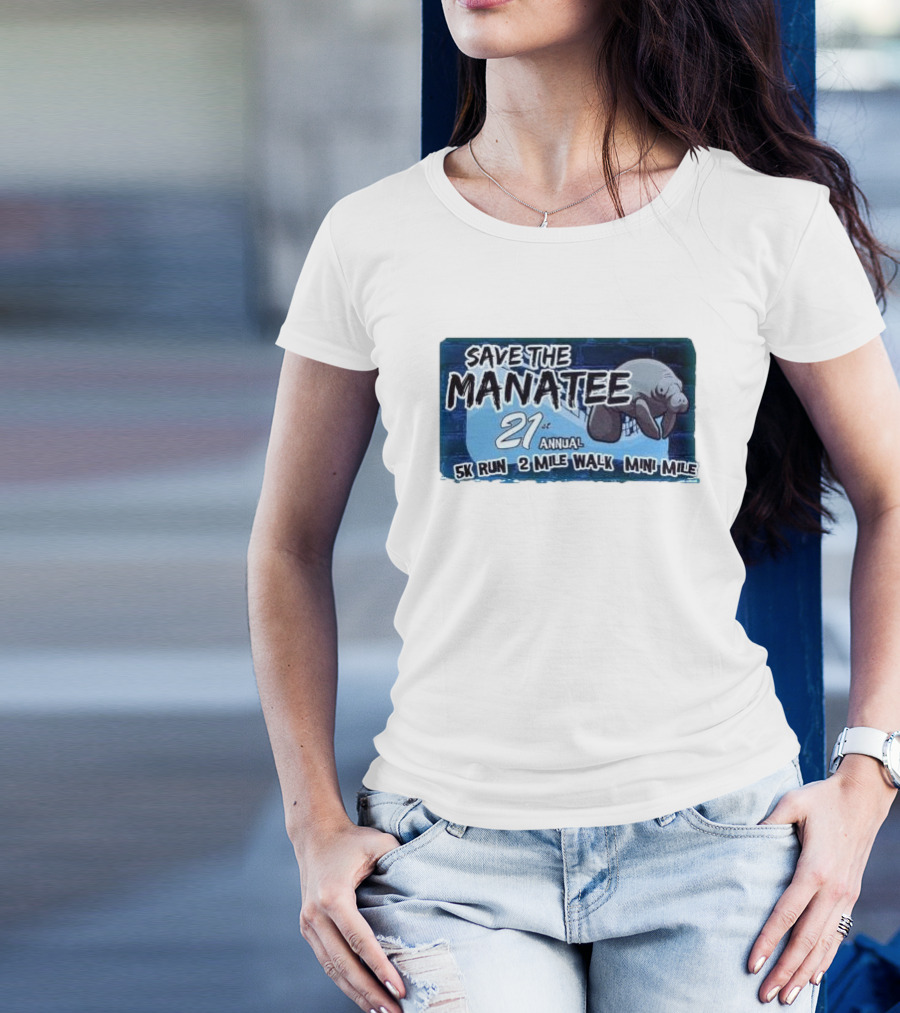 Save The Manatee 21st Annual 5K Run 2 Mile Walk Mini Mile T-Shirt