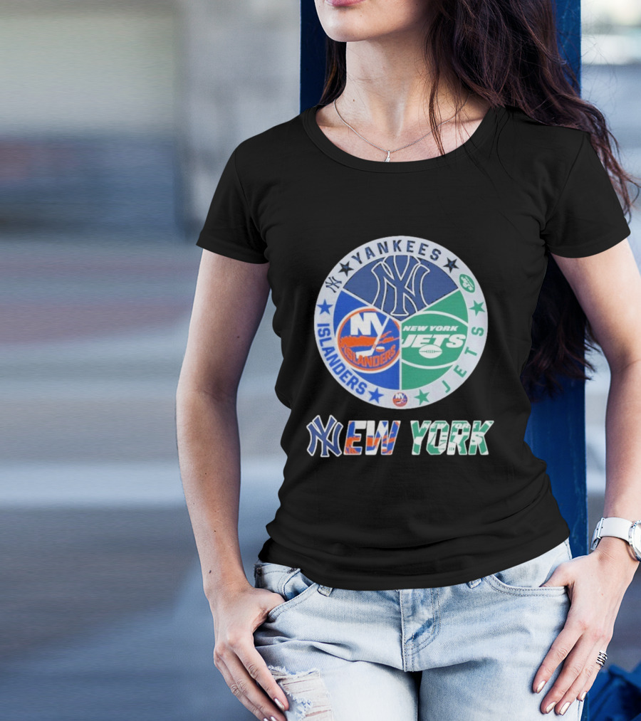 Yankees Islanders Jets New York Yankees X New York Jets X New York Islanders T-Shirt