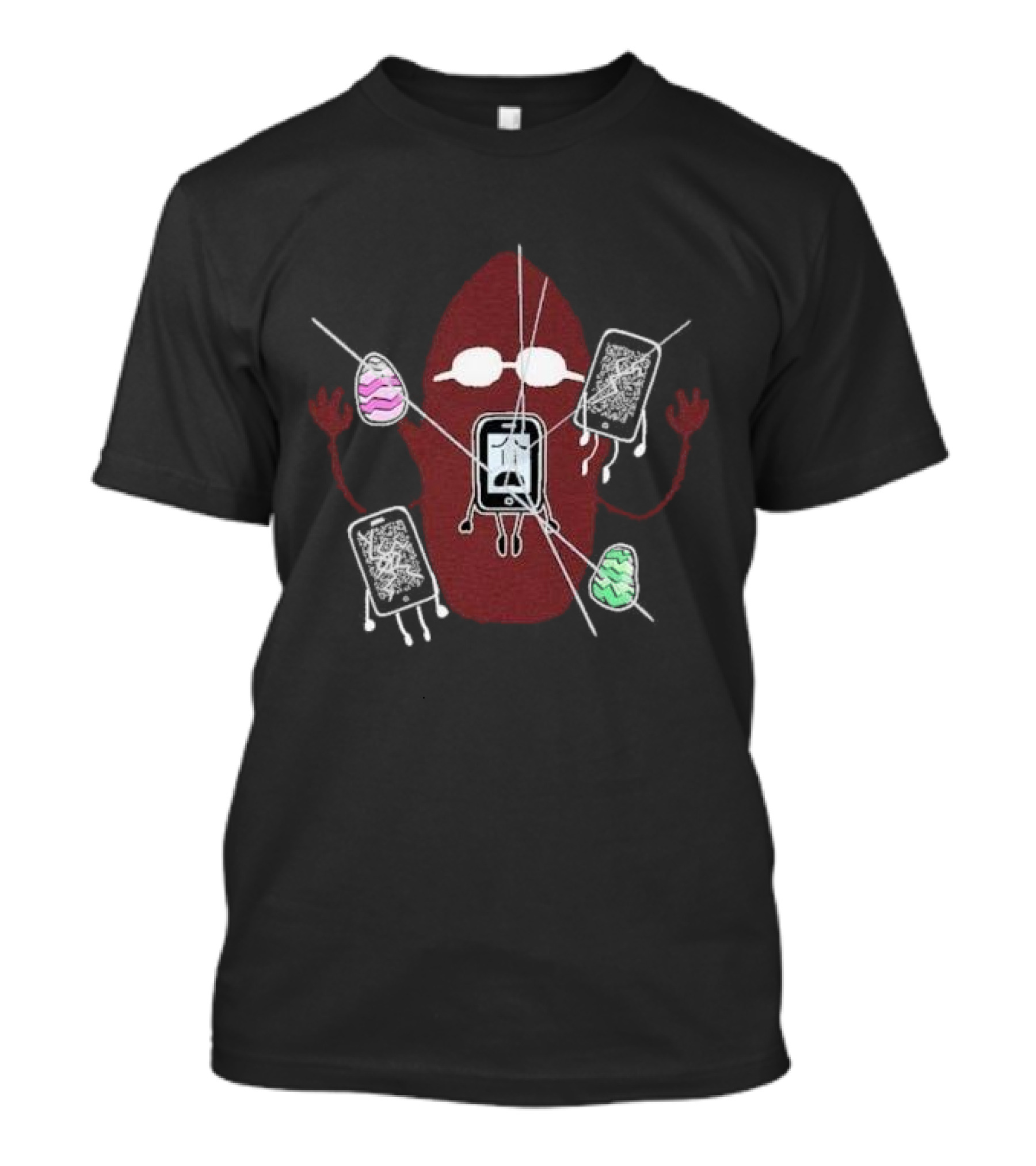 Shattered Memories Mephone3GS And Cobs With Broken Screens And Sunglasses T-Shirt
