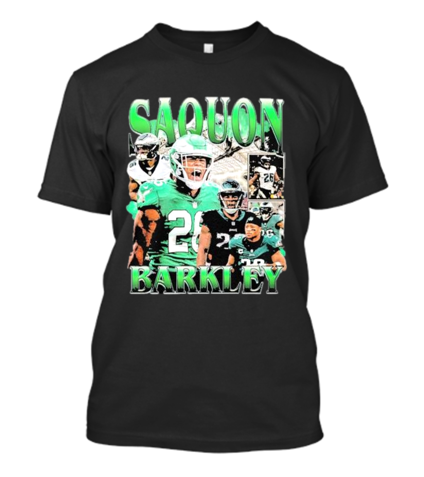 SAQUON BARKLEY Vintage Inspired Dynamic Green Football T-Shirt
