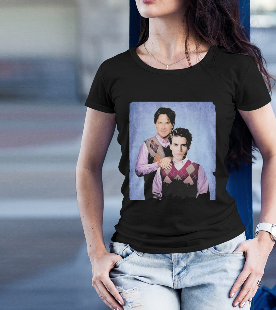 Paul Wesley Ian Somerhalder Step Brothers Parody Argyle Sweater Duo T-Shirt