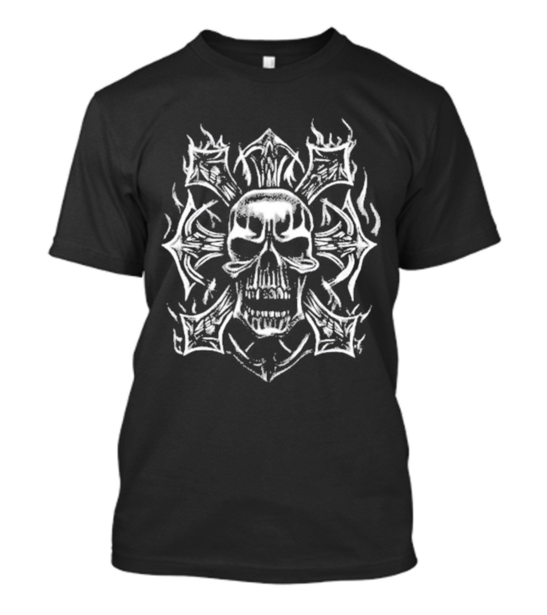 Revenge Ghostrider Skull With Flames And Cross T-Shirt