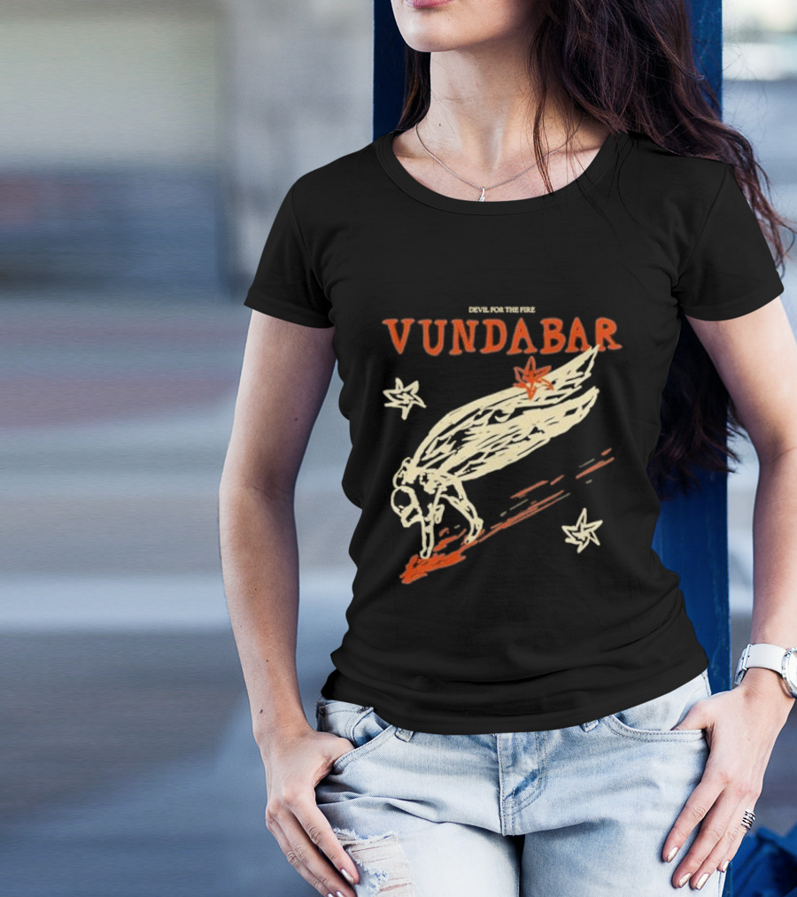 Vundabar Devil For The Fire Winged Figure And Stars T-Shirt