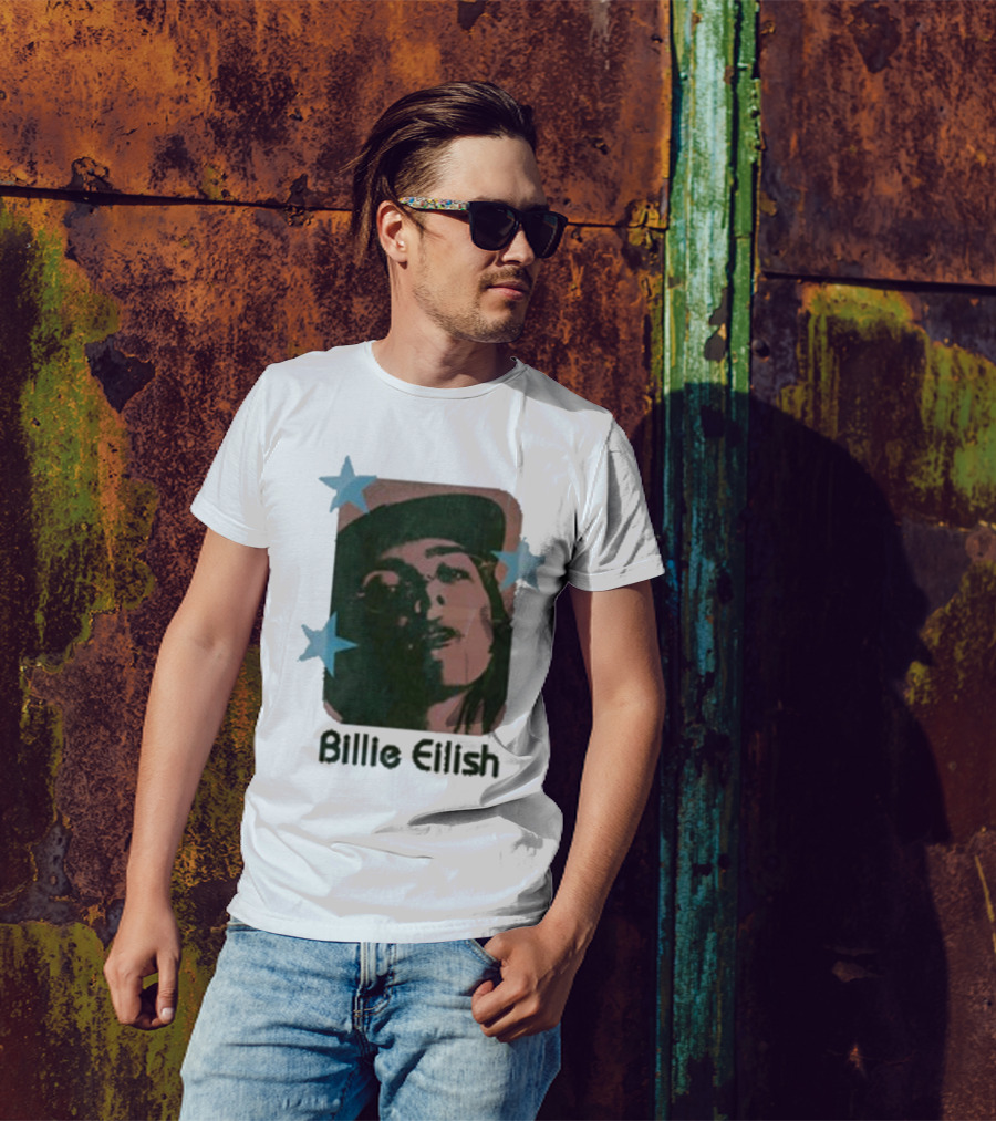 Billie Eilish Vintage Portrait With Stars T-Shirt