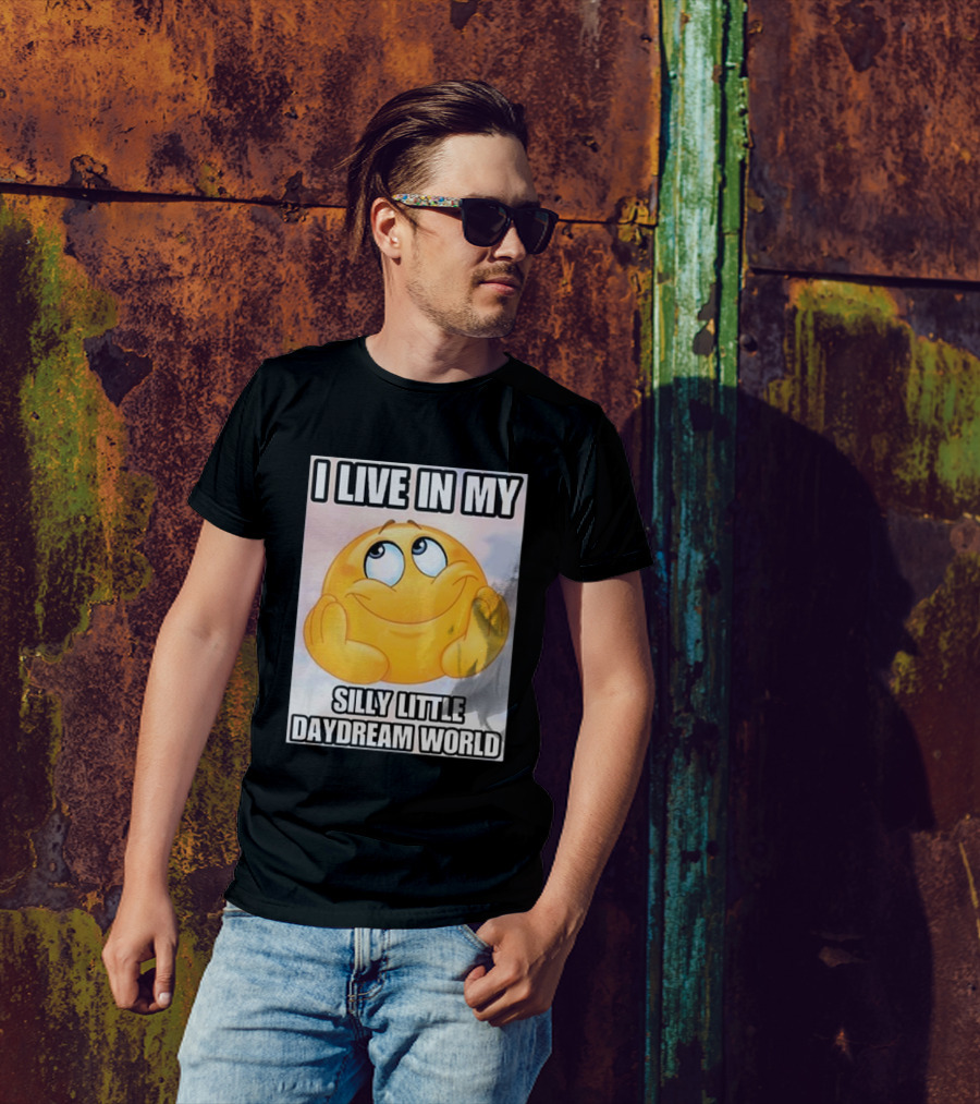 I Live In My Silly Little Daydream World Emoji T-Shirt