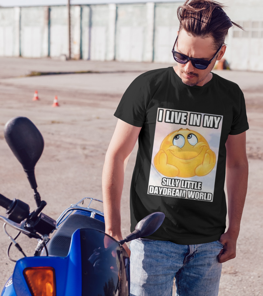 I Live In My Silly Little Daydream World Emoji T-Shirt
