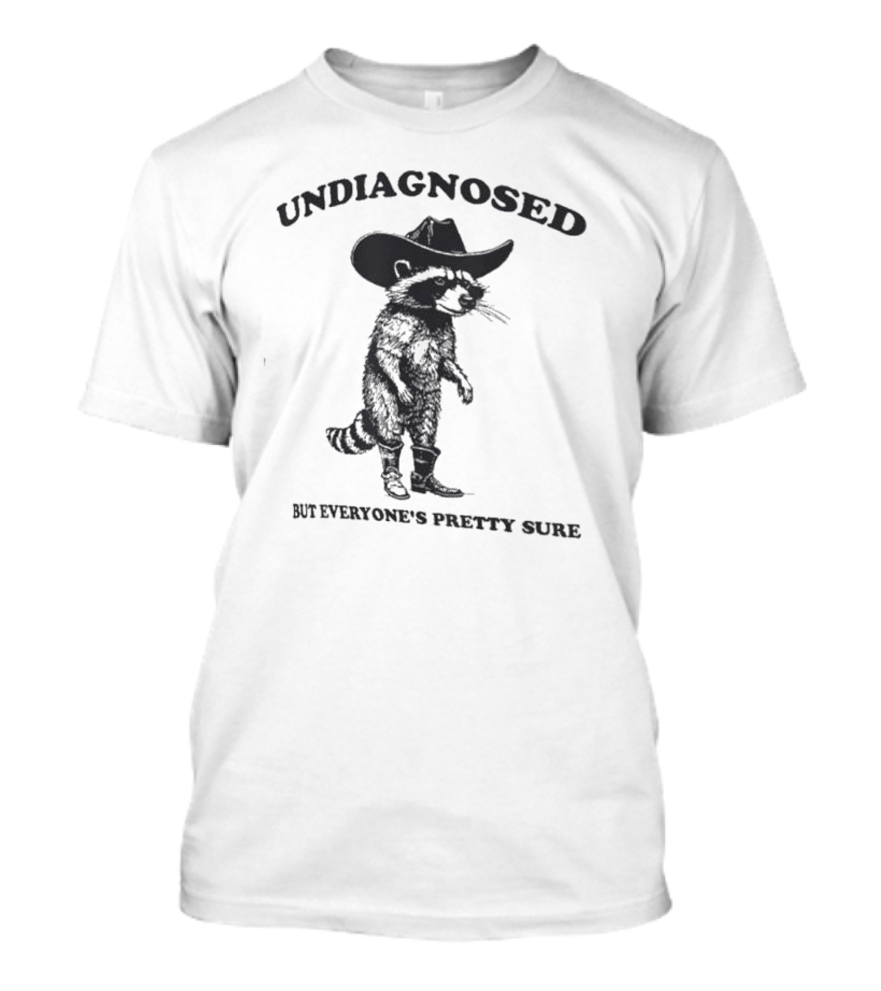 Undiagnosed But Everyone's Pretty Sure Cowboy Raccoon T-Shirt