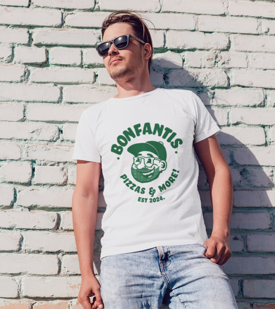 Bonfantis Pizzas And More Est 2024 Retro Chef T-Shirt