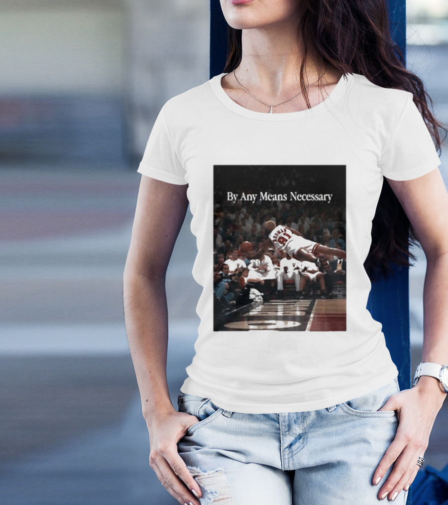 By Any Means Necessary Basketball Player 91 In Action T-Shirt