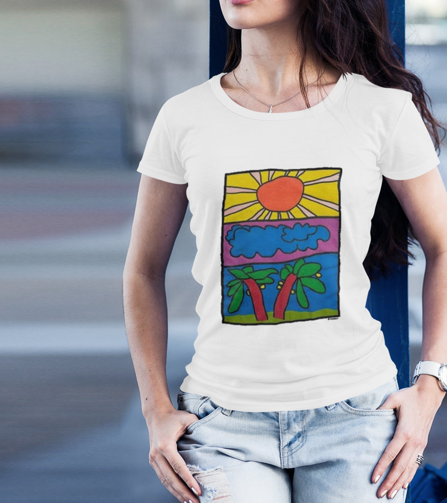 Vintage Doron Sun Cloud Landscape 2024 Palm Trees T-Shirt