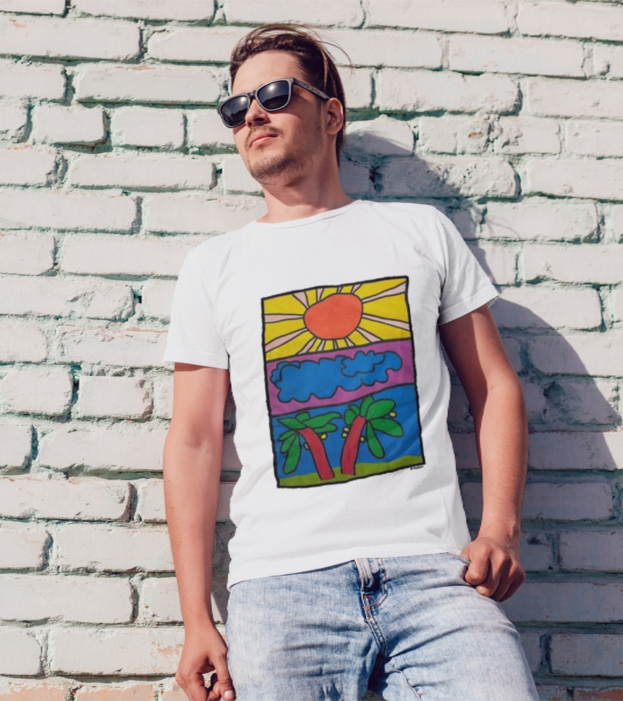 Vintage Doron Sun Cloud Landscape 2024 Palm Trees T-Shirt