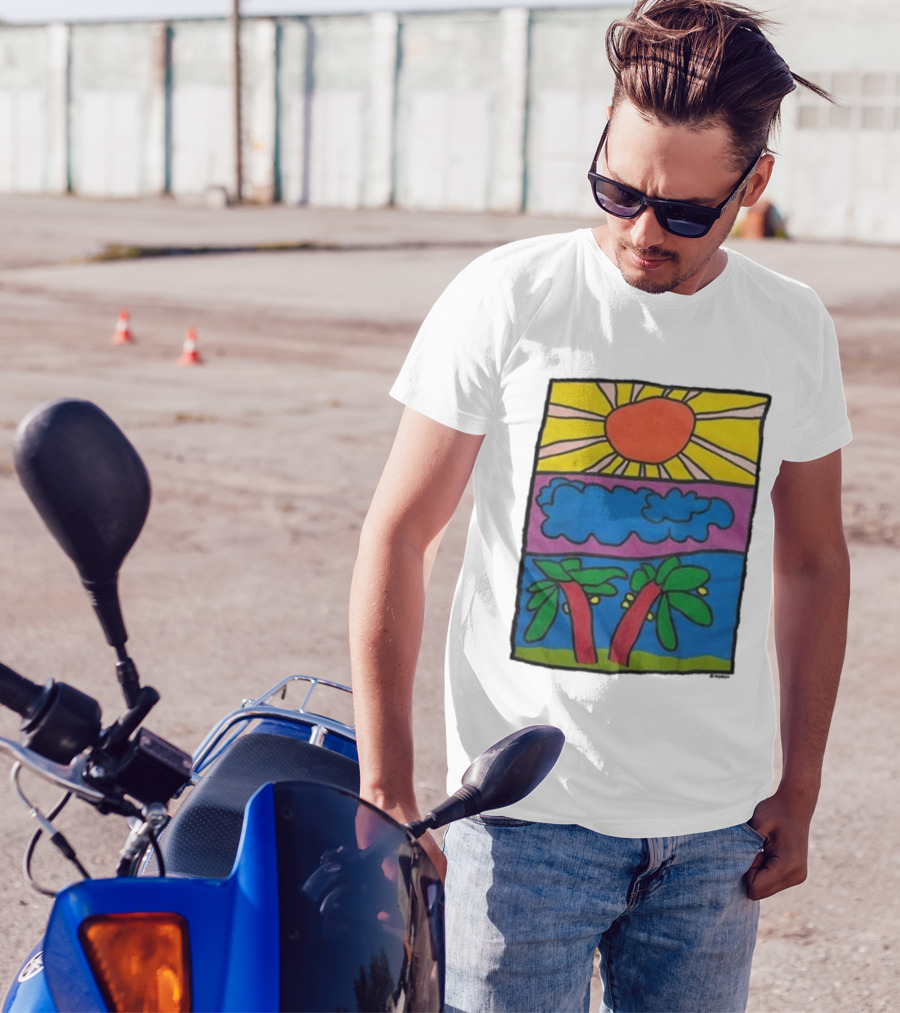Vintage Doron Sun Cloud Landscape 2024 Palm Trees T-Shirt