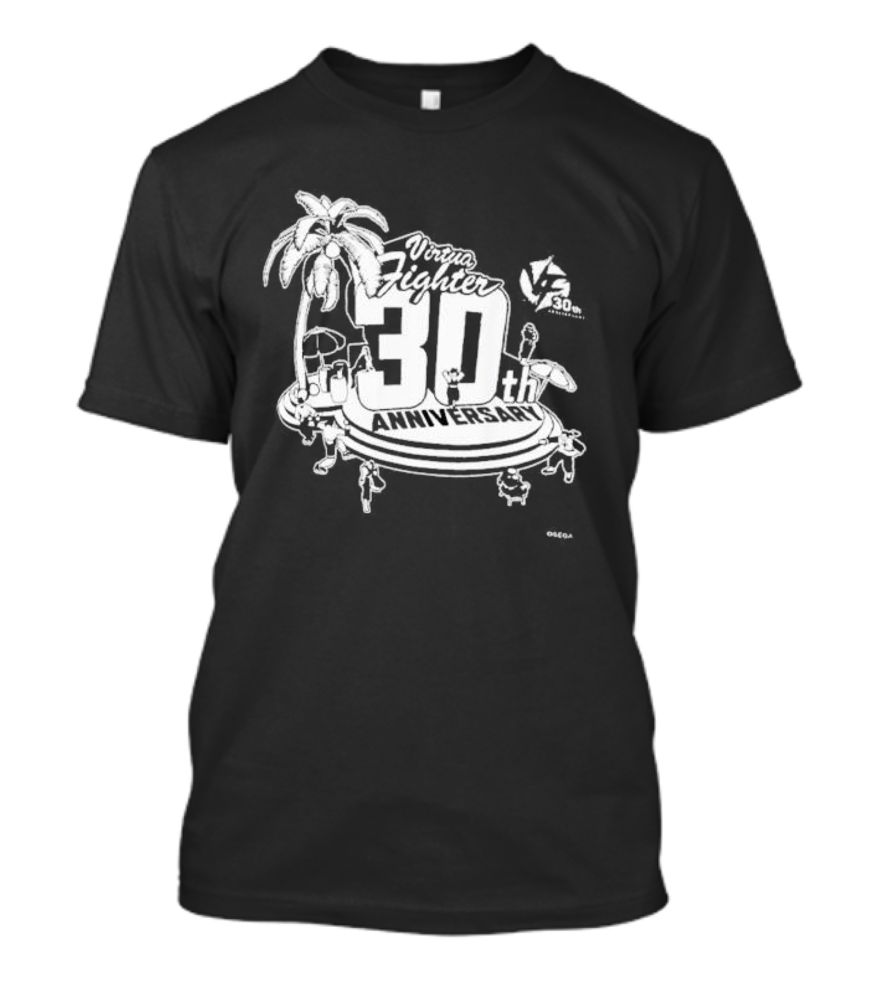 Virtua Fighter 30th Anniversary Celebration Palm Trees And Characters T-Shirt