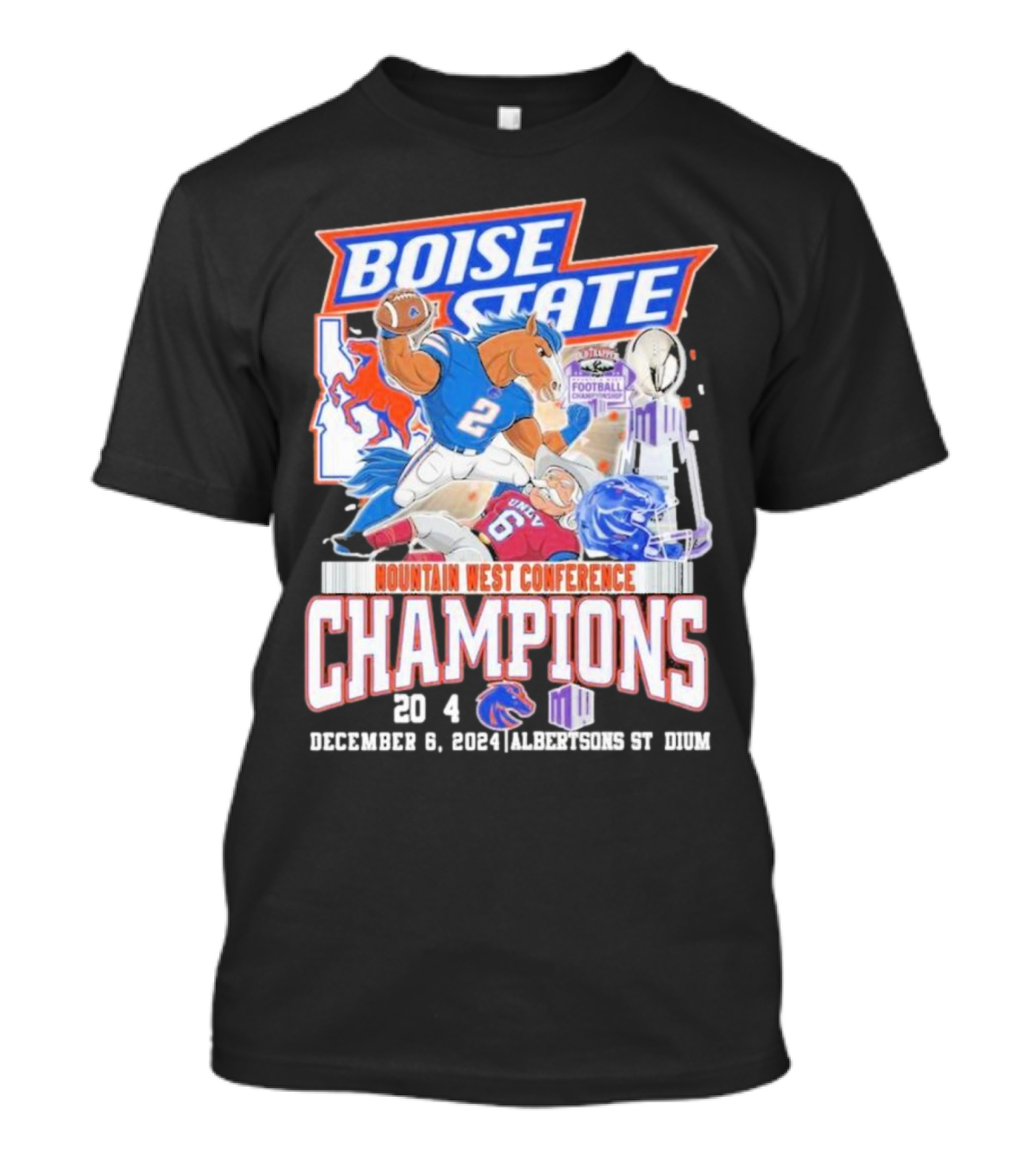 Boise State Broncos Mountain West Conference Champions December 6 2024 Albertsons Stadium T-Shirt