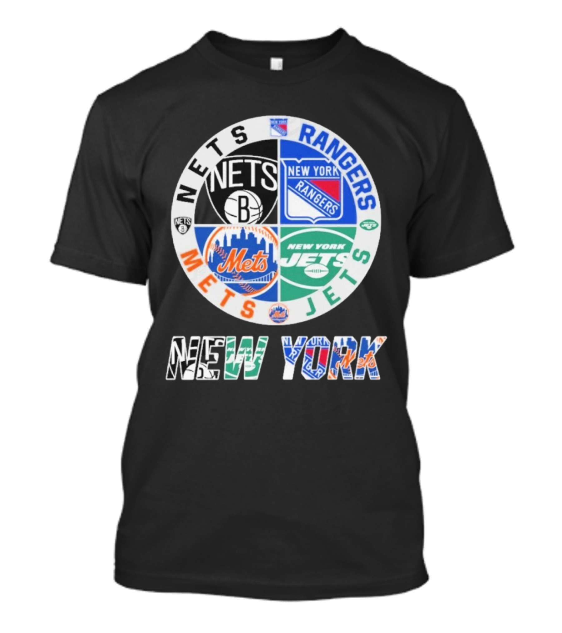 Brooklyn Nets New York Rangers Jets Mets New York T-Shirt