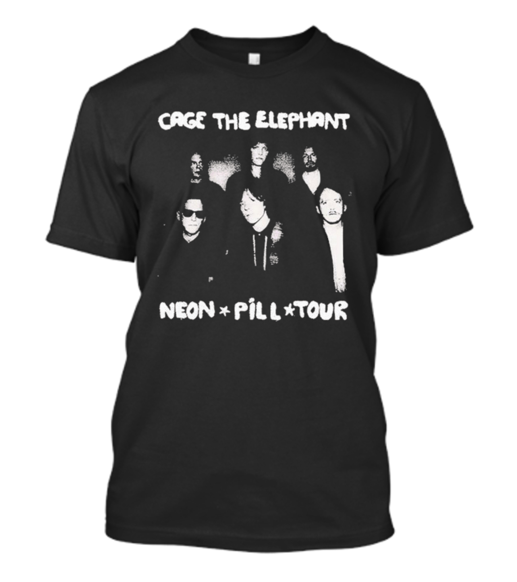 Cage The Elephant Neon Pill Tour Band Photo T-Shirt