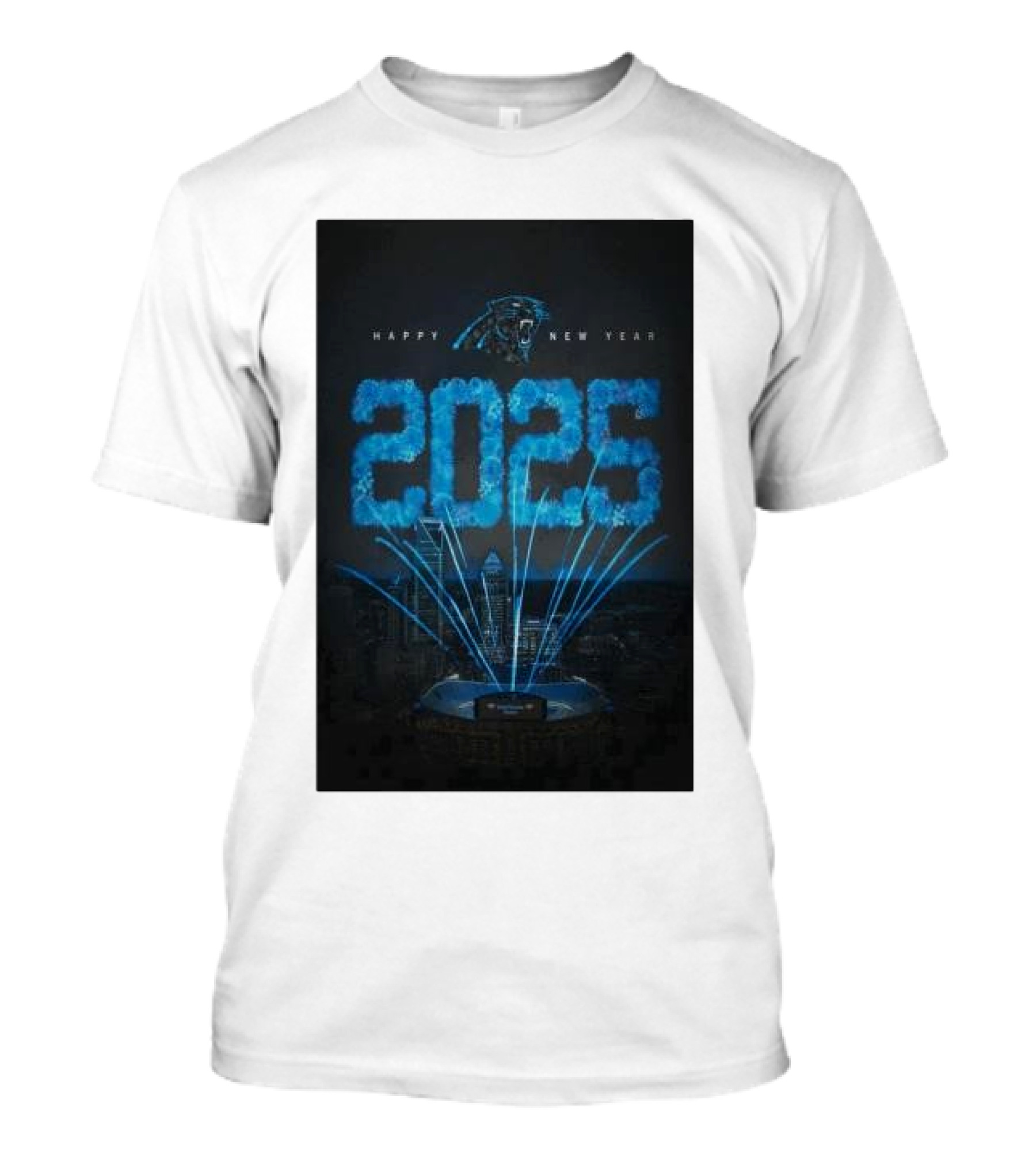 Carolina Panthers Happy New Year 2025 T-Shirt