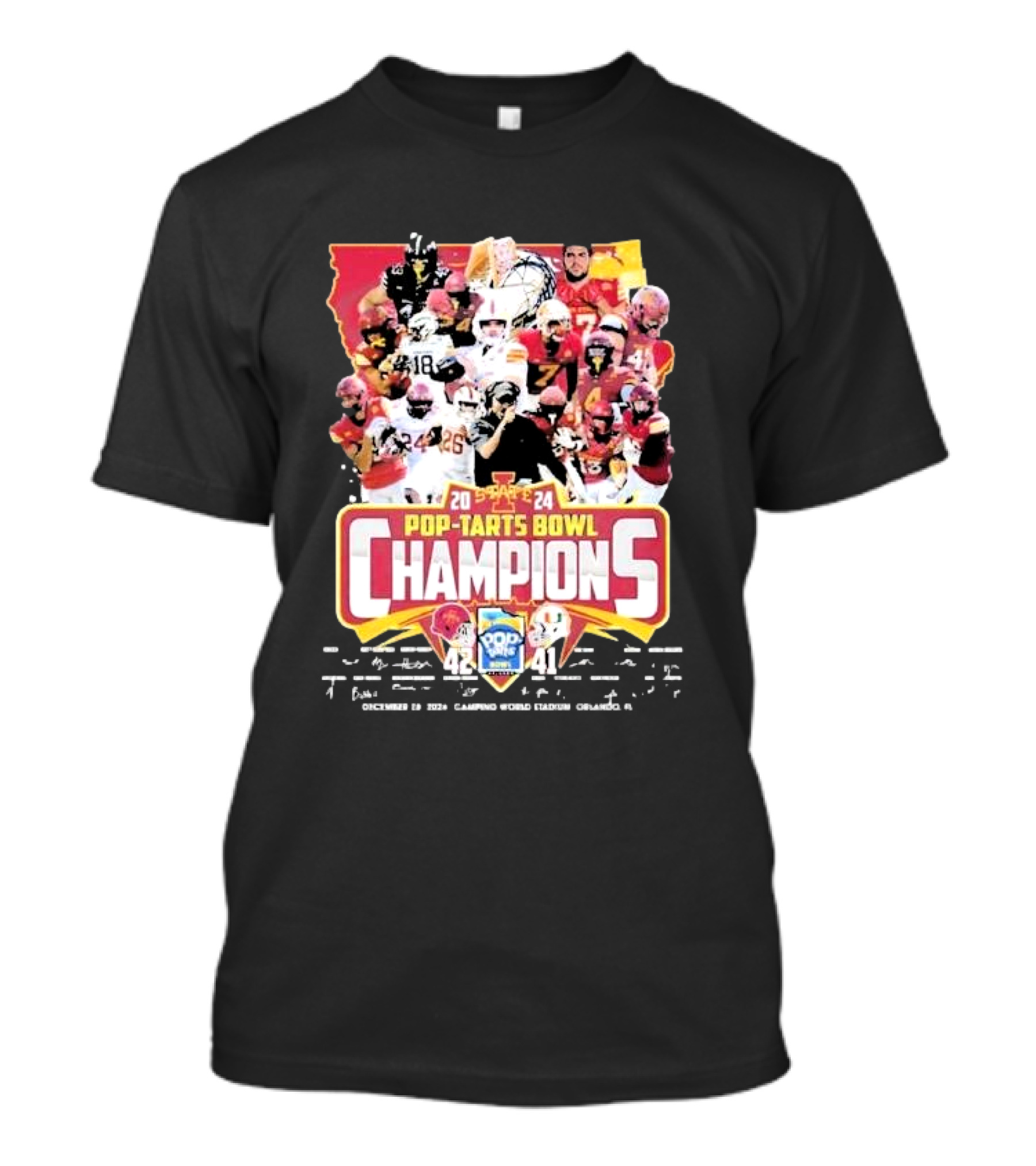 Iowa State Pop-Tarts Bowl Champions 2024 42-41 Victory Over Miami December 28 Camping World Stadium T-Shirt