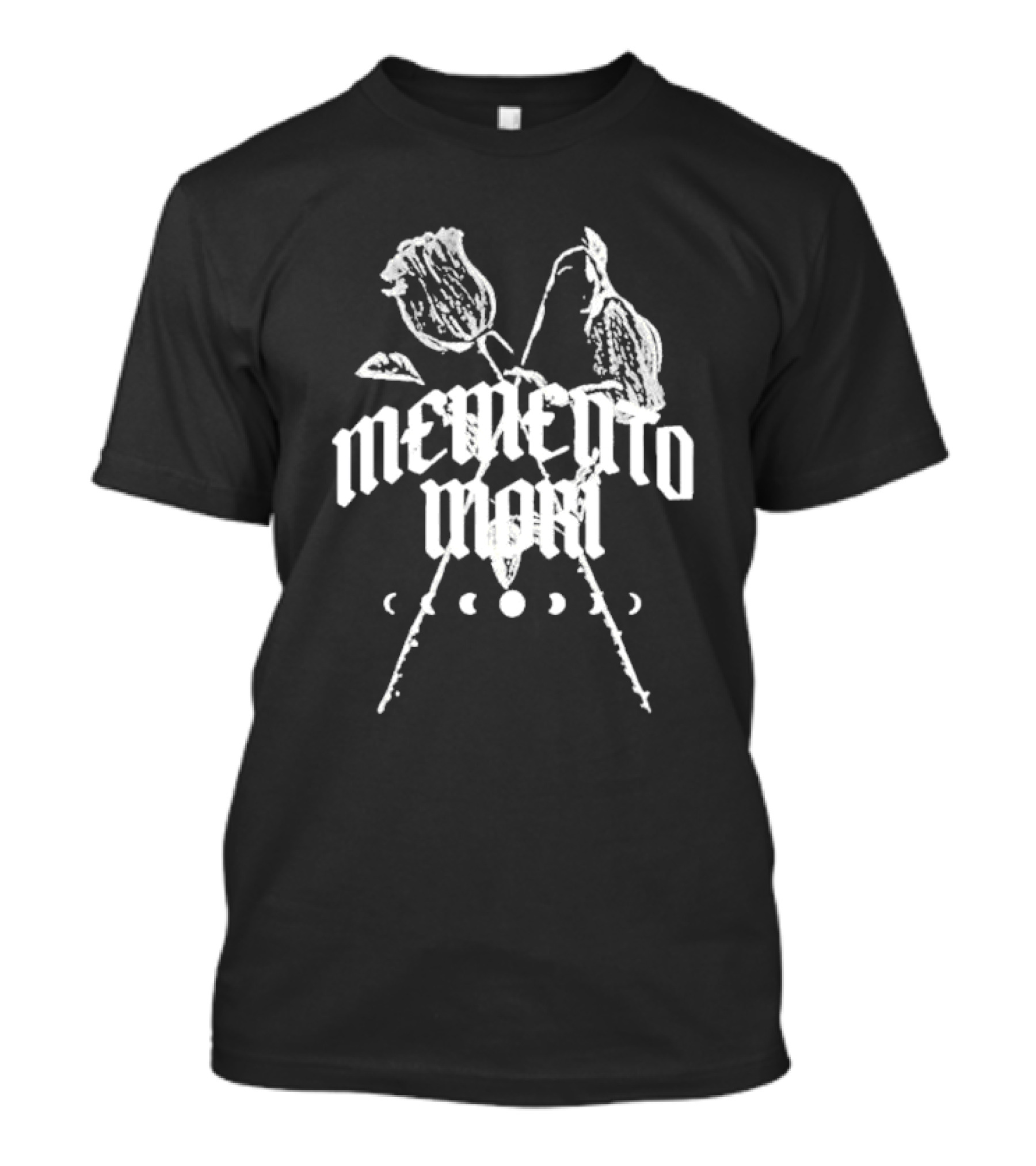 Joe Bartolozzi Memento Mori Flowers And Crescent Moons T-Shirt