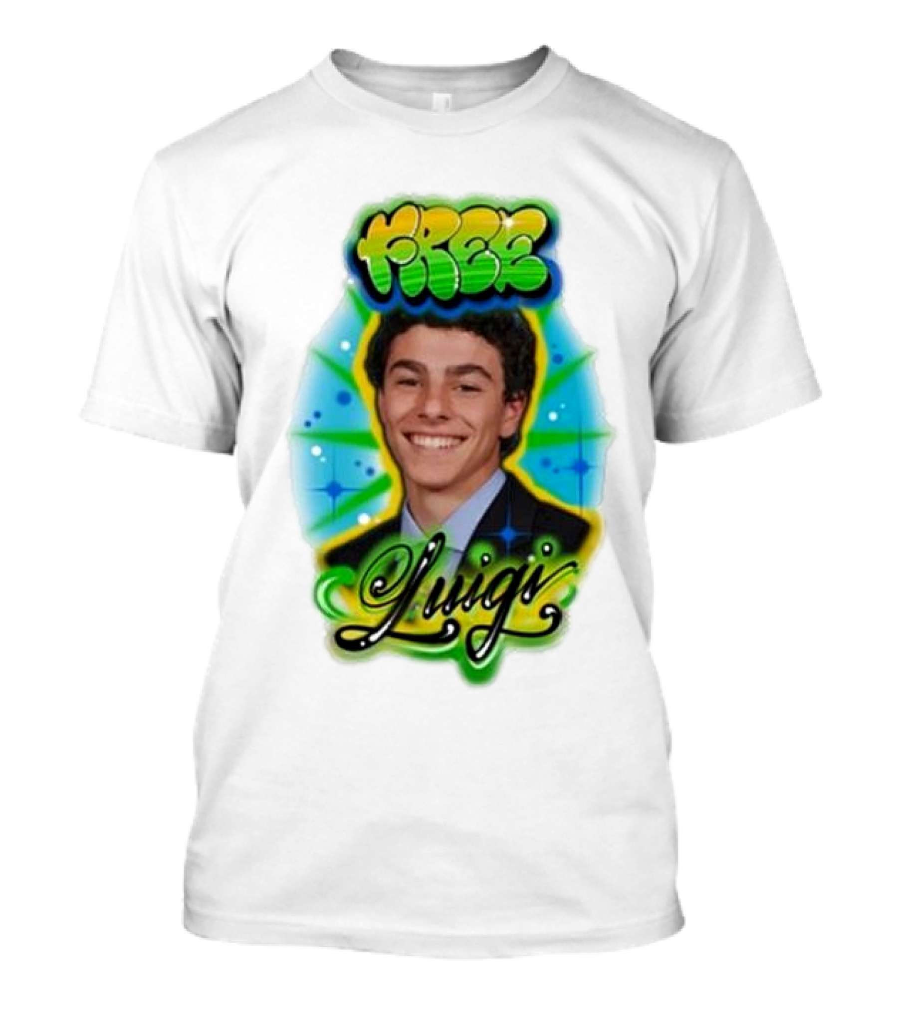 Free Luigi Colorful Portrait Airbrush T-Shirt