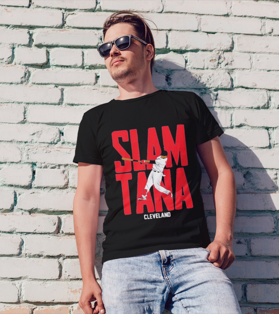 Carlos Santana Cleveland Baseball Slamtana Player T-Shirt