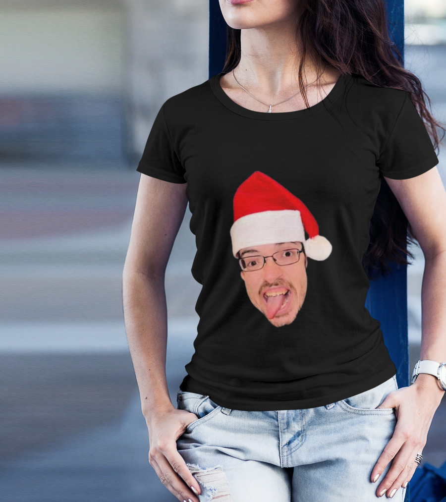 Ricky Berwick Cripmas Santa Hat Face T-Shirt
