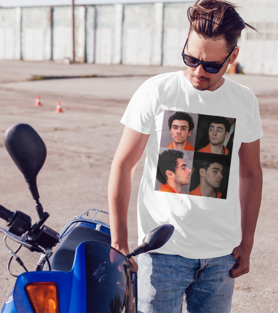 Multifaceted Expression Of Luigi Mangione In Orange Attire T-Shirt