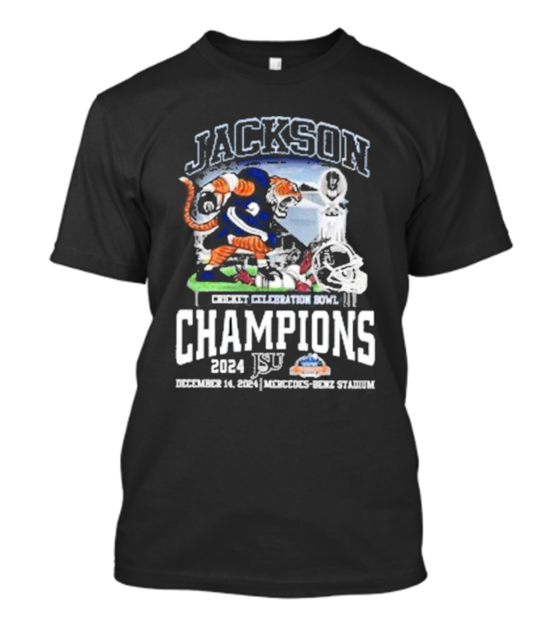 Jackson Champions 2024 Cricket Celebration Bowl December 14 Mercedes-Benz Stadium JSU T-Shirt