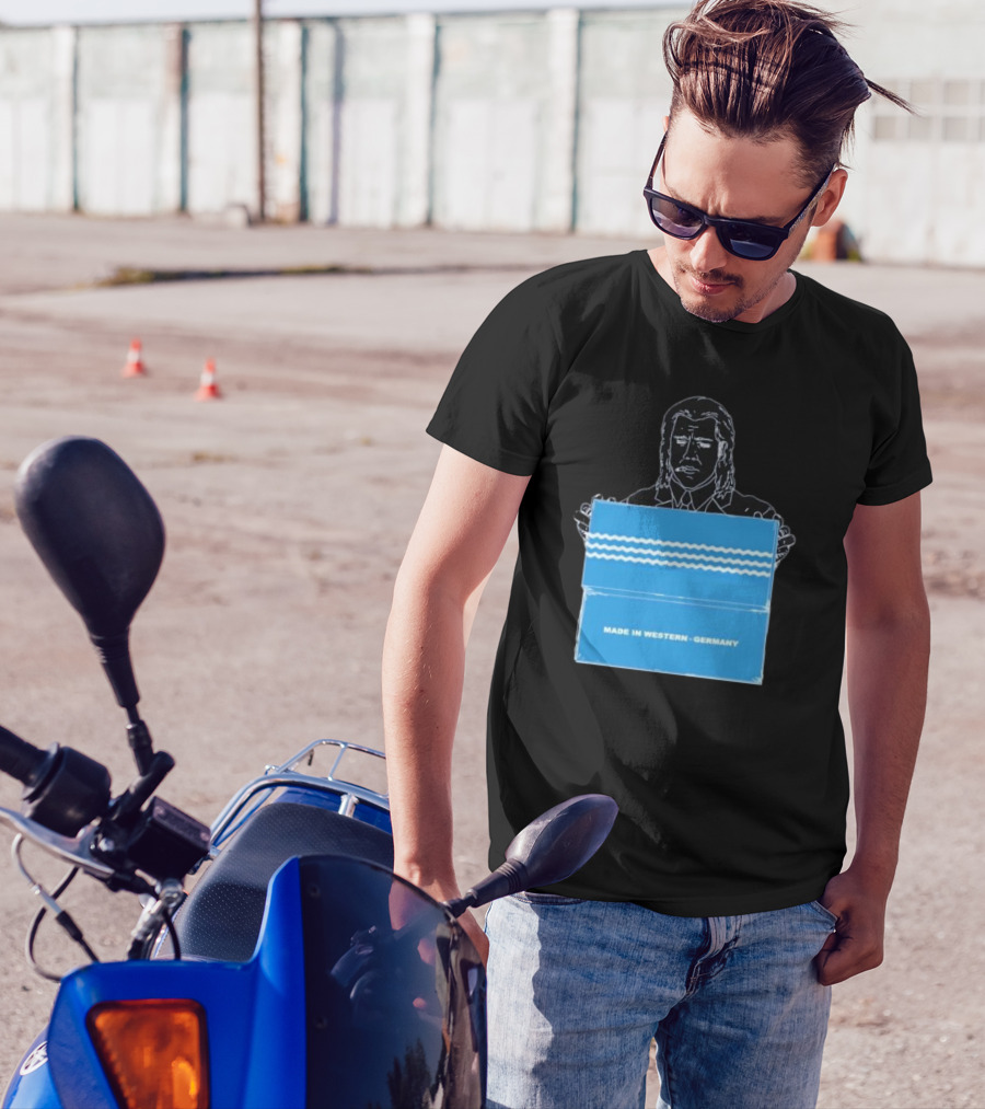 Made In Western Germany Pulp Fiction Blue Box Holder T-Shirt