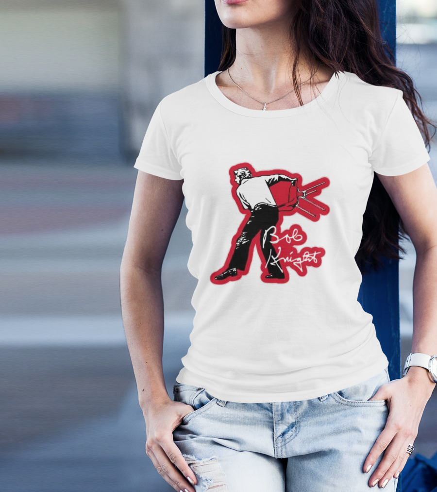 Bob Knight Throwing Chair Basketball Iconic Moment T-Shirt