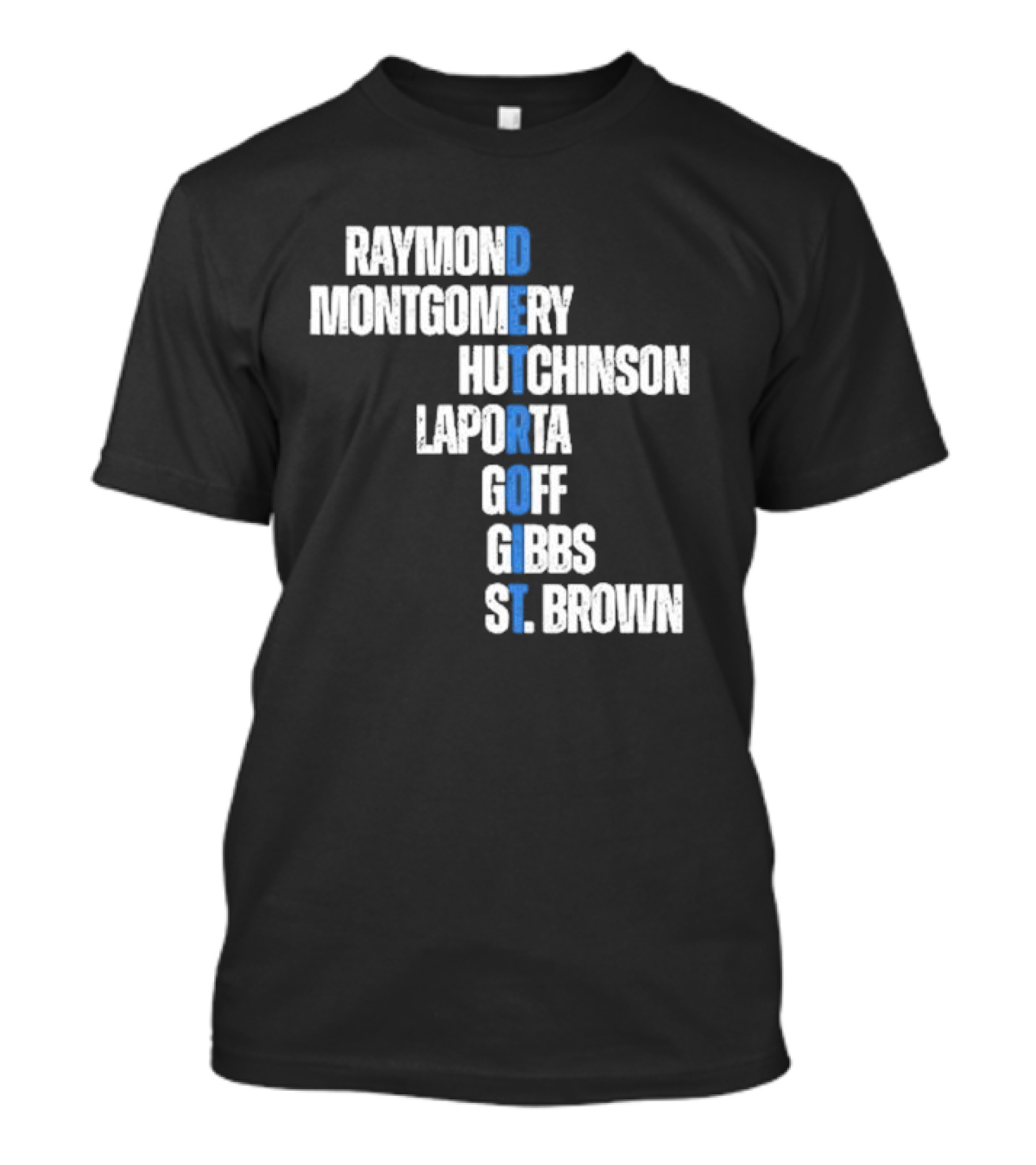 Raymond Montgomery Hutchinson Laporta Goff Gibbs St Brown Detroit Lions Football T-Shirt