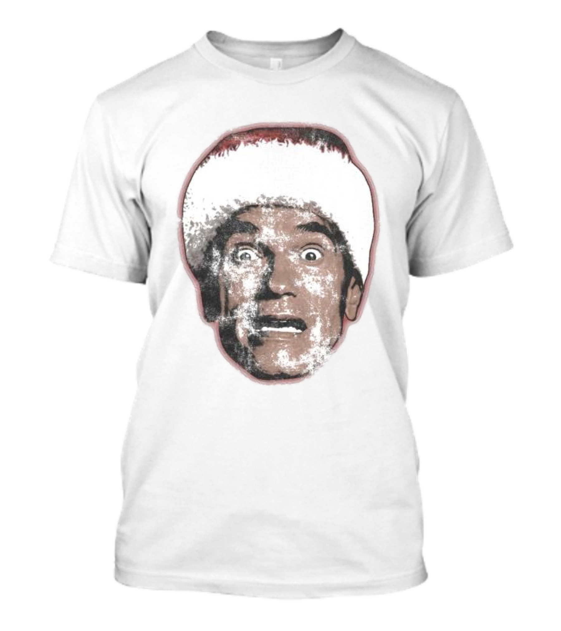 Jingle All The Way Arnold Santa Face T-Shirt