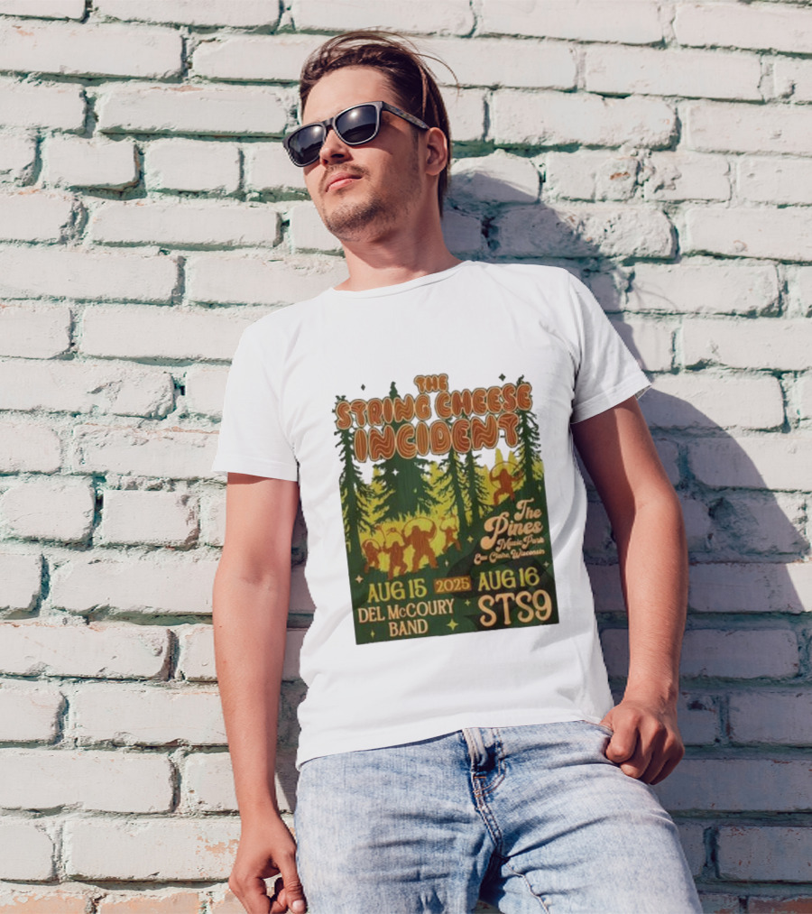 The String Cheese Incident August 15-16 2025 The Pines Music Park Eau Claire Wisconsin Del McCoury Band STS9 Event T-Shirt