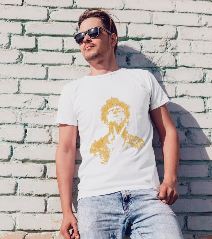 Anthony Green California Fire Relief Fund Charity Portrait Yellow Sketch T-Shirt