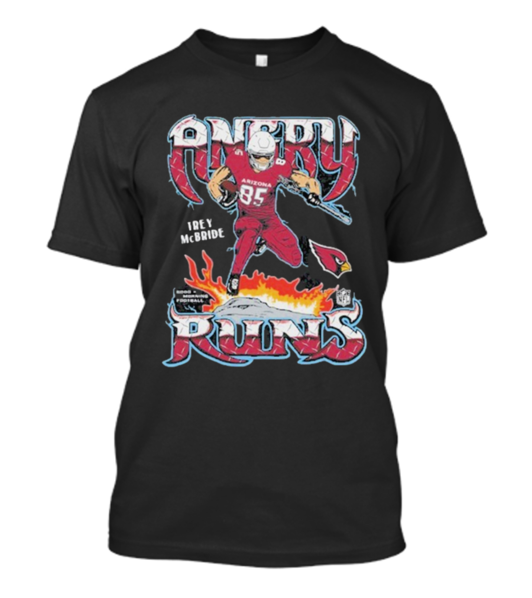 Arizona Cardinals Angry Runs Trey McBride NFL T-Shirt