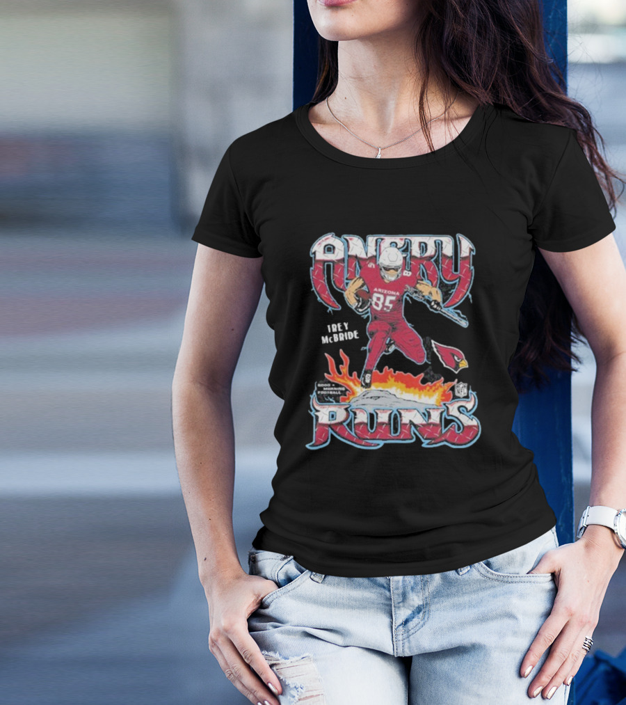 Arizona Cardinals Angry Runs Trey McBride NFL T-Shirt