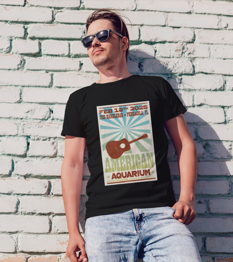 American Aquarium February 18th 2025 The Handlebar Pensacola FL Event With Special Guest Gabe Lee T-Shirt