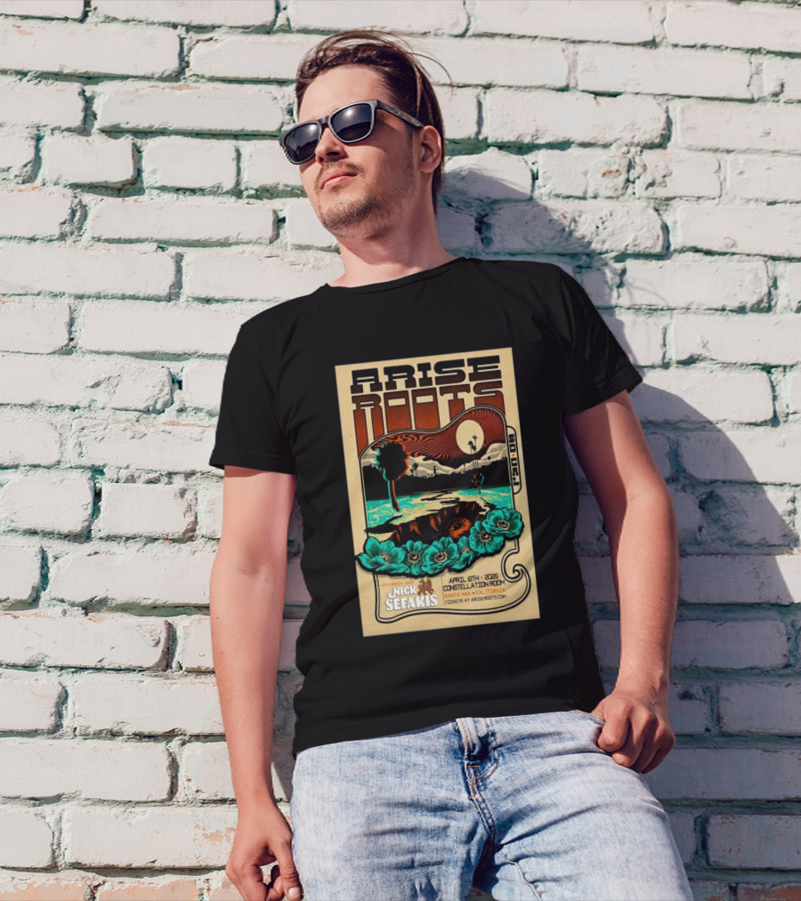 Arise Roots Tour Constellation Room Santa Ana April 8 2025 With Nick Sefakis T-Shirt
