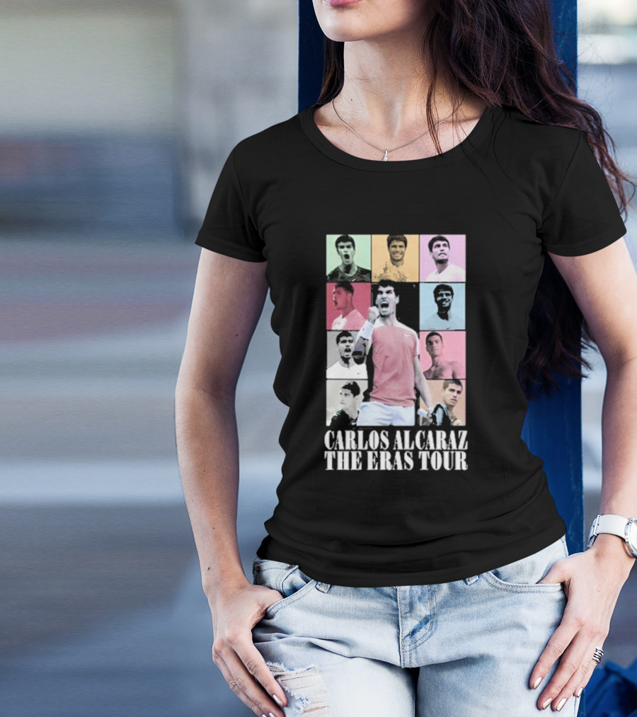Carlos Alcaraz The Eras Tour Multicolor Champion Celebration Montage T-Shirt
